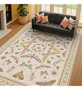 Beige and Yellow 5x7 Boho Rug for Living Room - Foyer Rugs for Entryway, Bedroom, Nursery Room, I...