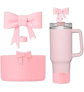 Bow Silicone Protective Stanley Boot for 20/30/40Oz, Bow Straw Cover Topper for Stanley Cup 10mm/...