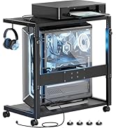 JANE EYRE PC Tower Stand - Adjustable Computer Tower Stand with Charging Station CPU Holder with ...