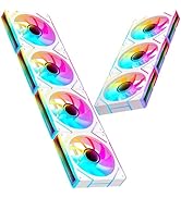 7PCS ARGB Fan- 4 Forward Fans +3 Reverse Fans,28 LED,120mm 4pin PWM Silent Computer Case Cooler F...