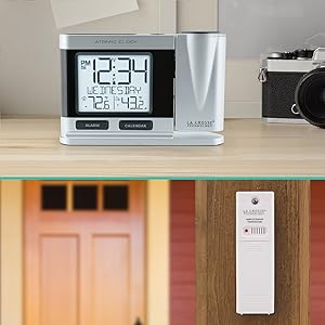 Lacrosse, la crosse, 616-12667, projection, atomic, self-set, alarm clock, time, digital, temp