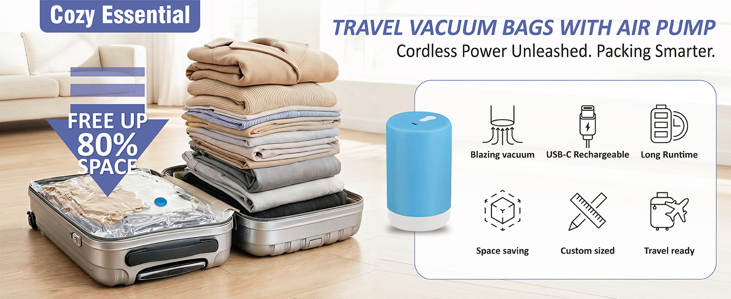 travel vacuum bags with pump