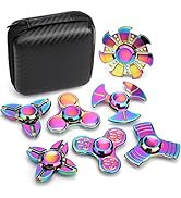 7 Pack Rainbow Fidget Spinners Pack Stress Relief Toys for Kids Adults, Finger Hand Spinner Metal...