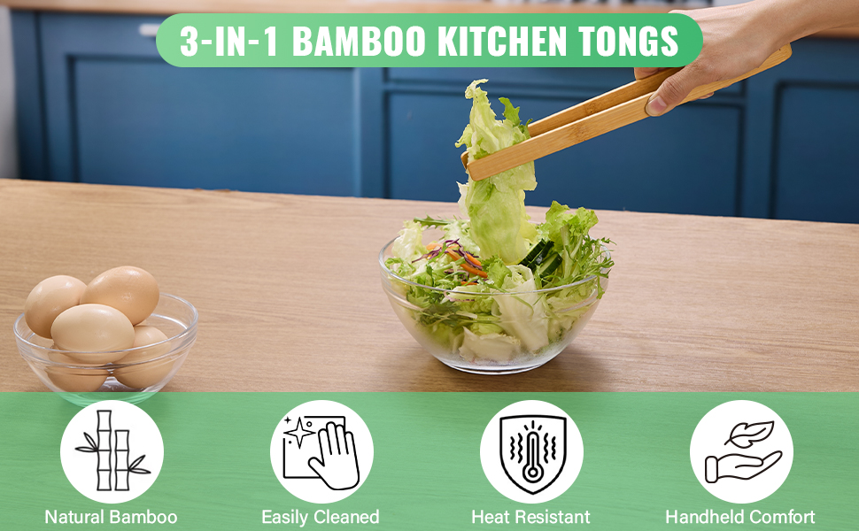 Bamboo Toast Tongs