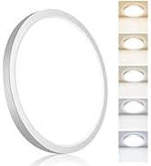 hepside 7 Inch White Flush Mount Ceiling Light, 15W 1800LM Ceiling Light Fixture,3000K/3500K/4000...