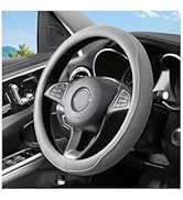 Zpana Car Steering Wheel Cover, 14.5-15" Breathable Soft Leather Vehicle Steering Wheel Protector...