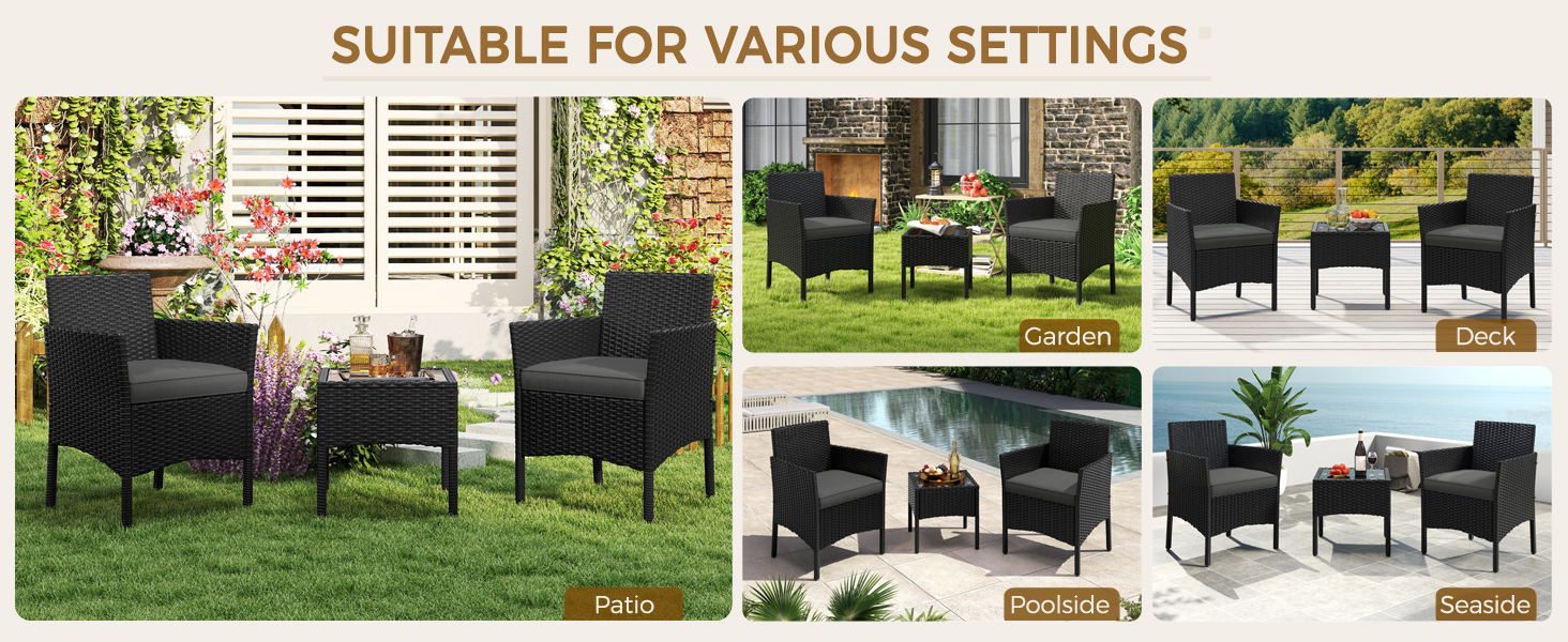  3-Piece Patio Furniture Set
