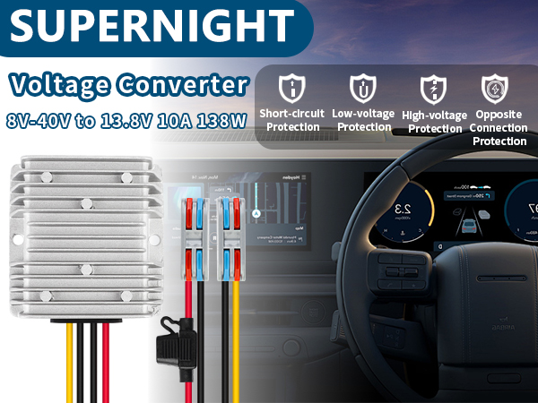DC Voltage Reducer Converter DC 8V-40V to 13.8V 10A 138W
