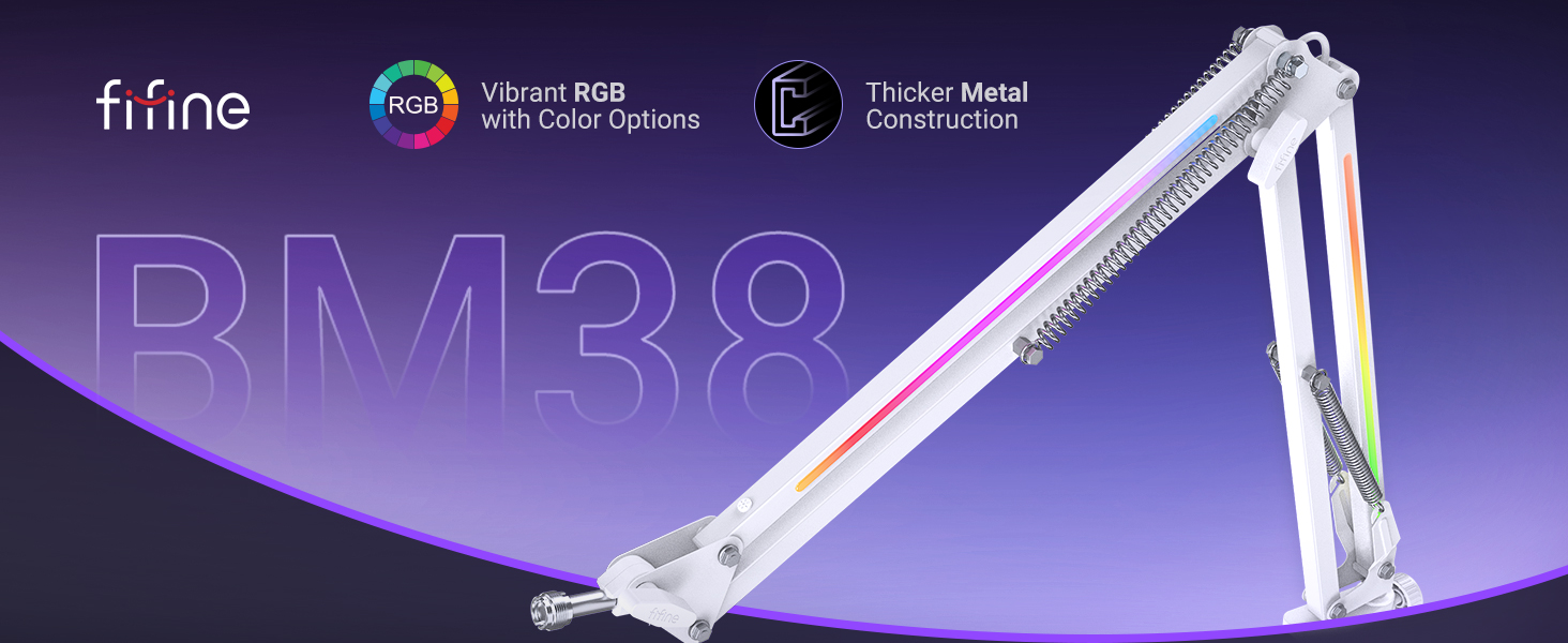 BM38W metal mic arm boom stand