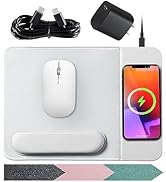 VIVIYA 15W Wireless Charging Mouse Pad with Detachable Wrist Support and 20W Power Adapter, Fast ...