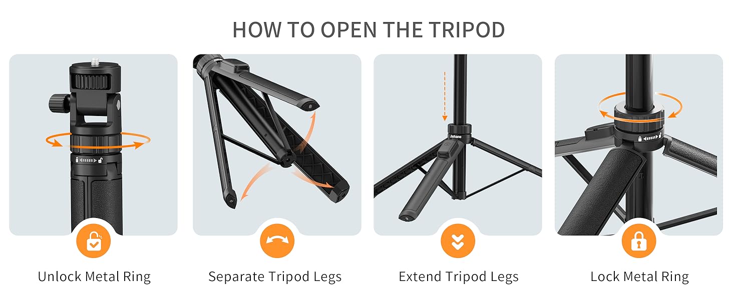 The step about how to turn a selfie stick into a tripod stand