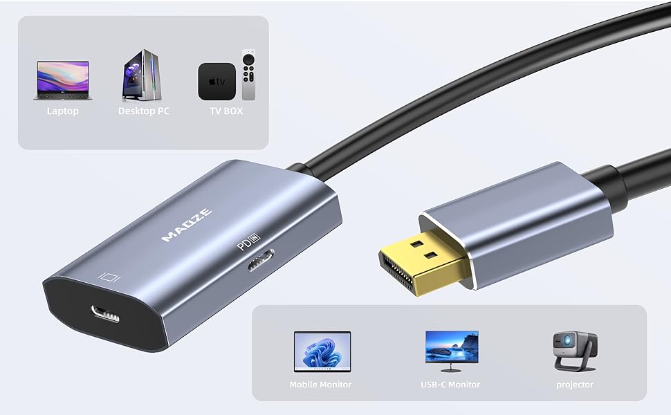 4K@144Hz Displayport to USB-C Adapter