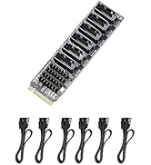 XRIKUI M.2 to SATA3.0 Expansion Card, 6Gbps High Speed Riser Card Support SSD and HDD with Heat S...