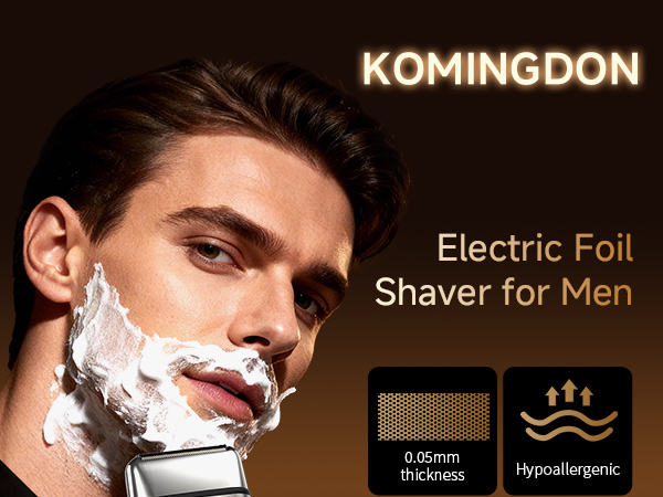 Electric Razor for men,Foil Shaver with pop-up trimmer,Cordless Beard Trimmer,Waterproof,Wet Dry Use
