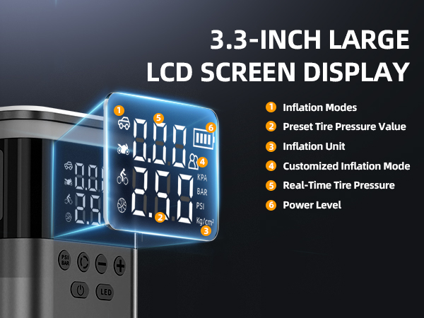 3.3-Inch Large LCD Screen &amp; Portable Car Jump Starter Design