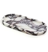 FutureStone 100% Natural Luxury Calaccata Viola Marble Small Hand Towel Tray Holder Organizer, Ma...