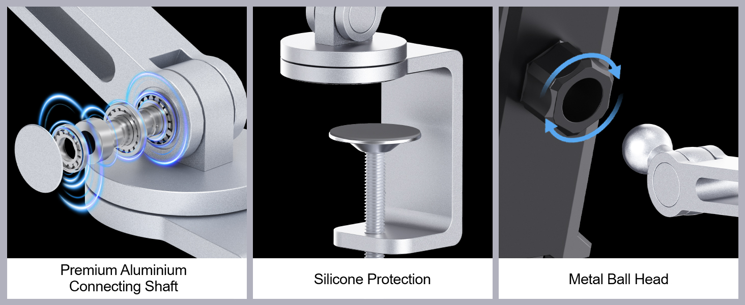 Premium Aluminium Connecting Shaft Silicone Protection Metal Ball Head