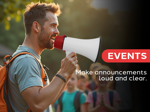 rechargeable pyle battery compact microphone 50w mic mp3 aux alarm megaphone bullhorn speaker