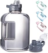 Kerilyn 87oz Large Half Gallon Water Bottle with Handle, BPA Free Clear Water Bottle with No Stra...