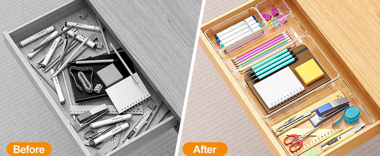 desk drawer organizer, bathroom drawer organizer trays, tool box organizer