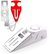 Door Stop Alarm &amp; Portable Door Lock, Dual Protection Security Door Stopper Wedge Alarm with 3 Le...