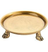 khtumeware 4.5 Inch 100% Solid Brass Clawfoot Candle Dish - Antique Pedestal Dish - Candle Holder...