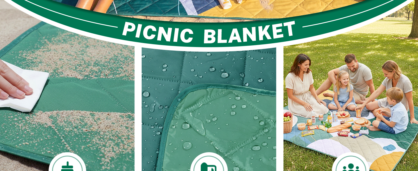 green picnic blanket