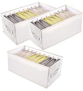 GUOZCARAY 3 Pack Clothes Storage Bags collapsible Organizer storage bins Closet Organizer Bins wi...