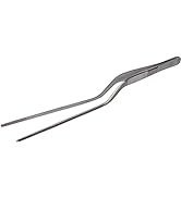 Professional Gadgets Plating Tongs Angled Chef Tweezers Stainless Steel 8"