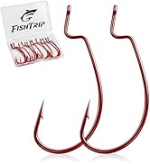 50/100/120pcs EWG Fishing Hooks, Bass Fishing Hooks Offset Worm Hook Texas Rig Hooks Live Bait Fi...