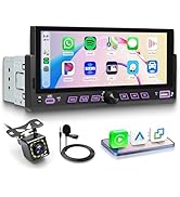 Rimoody 6.86 Inch Single Din Car Stereo Wireless Carplay Android Auto, 1 Din Touch Screen Carplay...