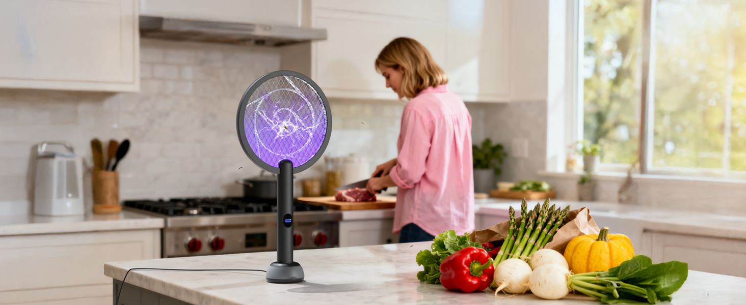 YISSVIC Electric Fly Swatter Bug Zapper Racket