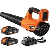 Leaf Blower, Electric Cordless Leaf Blower with 2 Batteries and Charger, 2 Speed Mode, Lightweigh...