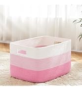 Artfeel Blanket Basket,Rectangle Woven Baskets for Storage,65L Laundry Basket for Decorative Nurs...