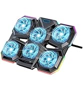 LIANGSTAR Laptop Cooling Pad Gaming Laptop Cooler, Laptop Fan Cooling Stand with 6 Quiet Fans for...