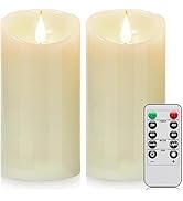Biyanuo Flameless Battery Operated LED Candles with10key Button Remote Control 24-Hour Timer Set ...