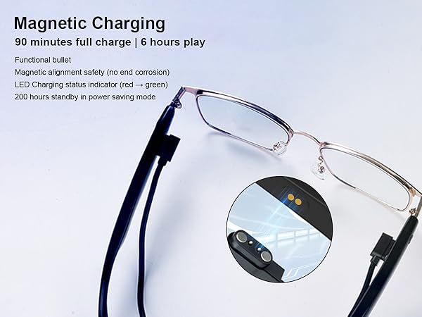 smart eyewear for women, bluetooth smart glasses with magnetic charging