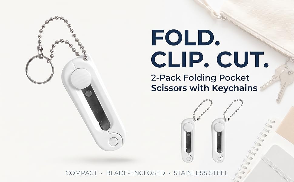 White Folding Scissors