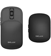 DELUX Wireless Bluetooth Pocket Mouse, 2-in-1 Sliding Mouse, Foldable and Slim Mouse, Quiet Click...