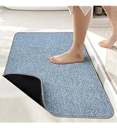 Bath Mat,Ultra Thin Bath Rugs,Rubber Bath Mats for Bathroom,Quick Dry,Non-Slip,Machine Washable,F...