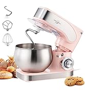 Electric Stand Mixer, 5.3QT Kitchen Mixer, 6+P Speed Tilt-Head Electric Food Mixers with Egg Crea...
