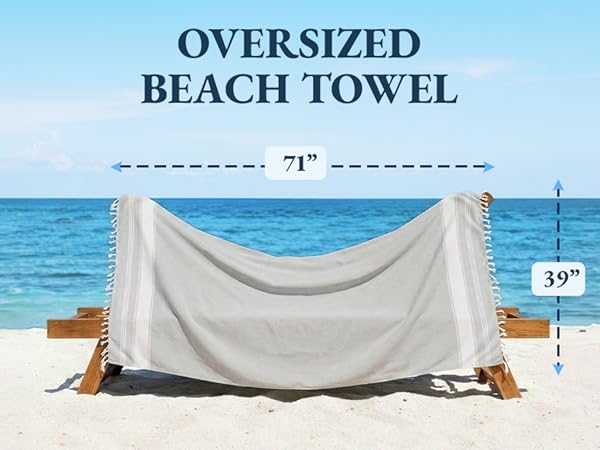 Lane Linen Beach Towel is Oversized towel with 71&amp;#34;x39&amp;#34; in size.