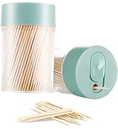 TRTRin Bamboo Wooden Toothpicks [3000 Count]-With 2-Pack Reusable Toothpick Holder, Sturdy Smooth...