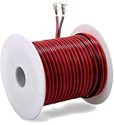 40ft 18 AWG Gauge Electrical Wire, Premium DC 12V Hookup Red Black Copper Stranded Auto 2 Cord, F...
