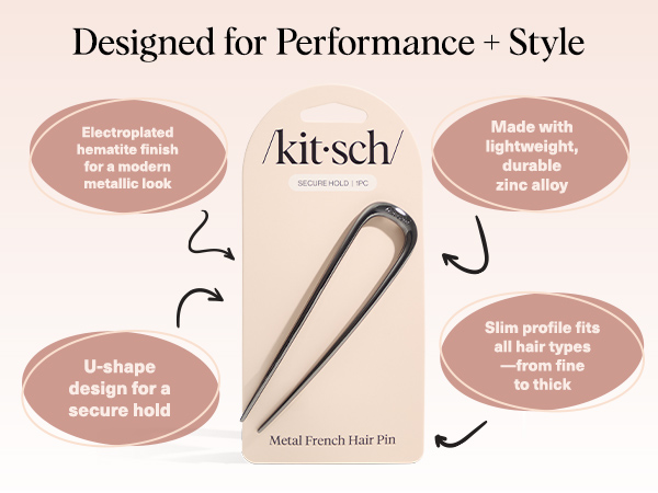 Metal French Hair Pin for Women - Elegant Hair Accessories for Women, Ideal for Buns &amp; French Twist