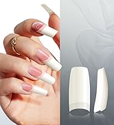 500PCS Half Cover False Nails Tips - Acrylic Nail Tips, krofaue 10 Sizes Lady French Style Acryli...