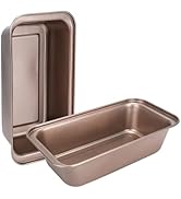Spmarkt 2pack Multi-Functional Gold 10-Inch Loaf Pan, Non-Stick Banana Bread Pan, Stackable Small...