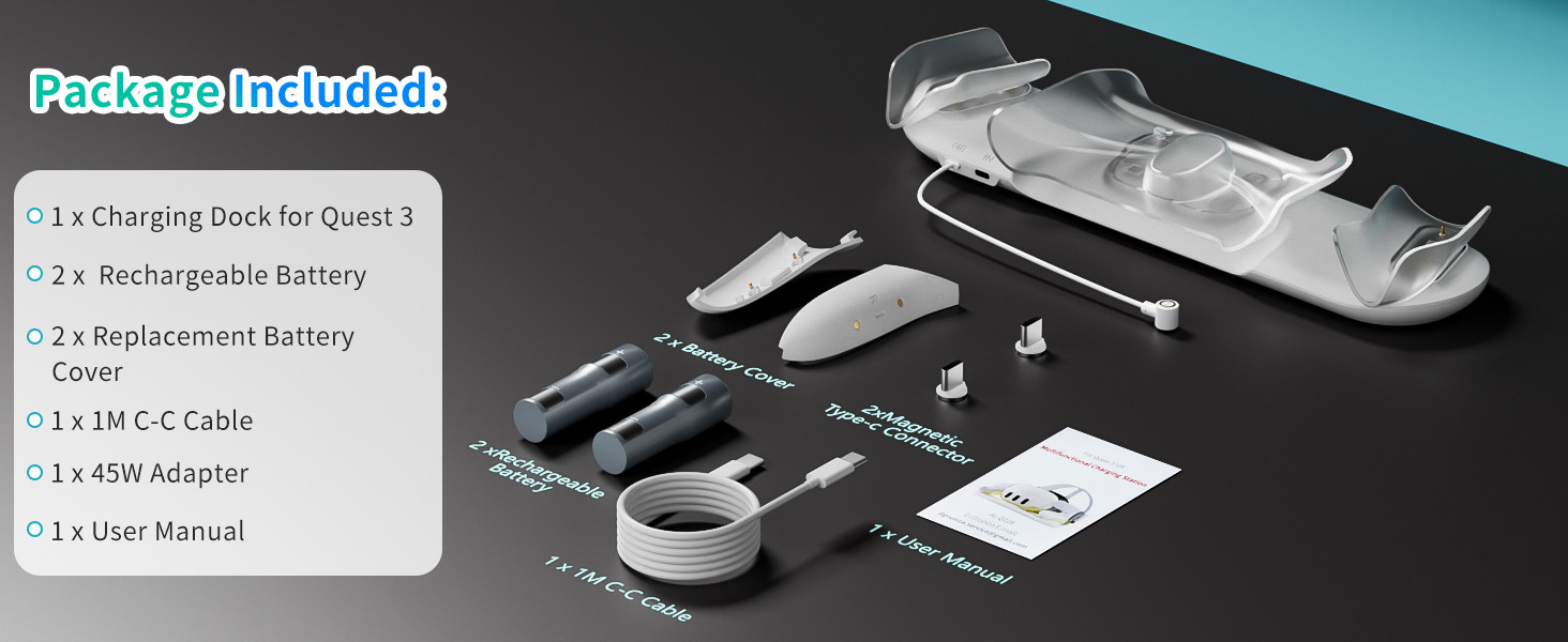 Charging Station Compatible with Oculus Quest 3