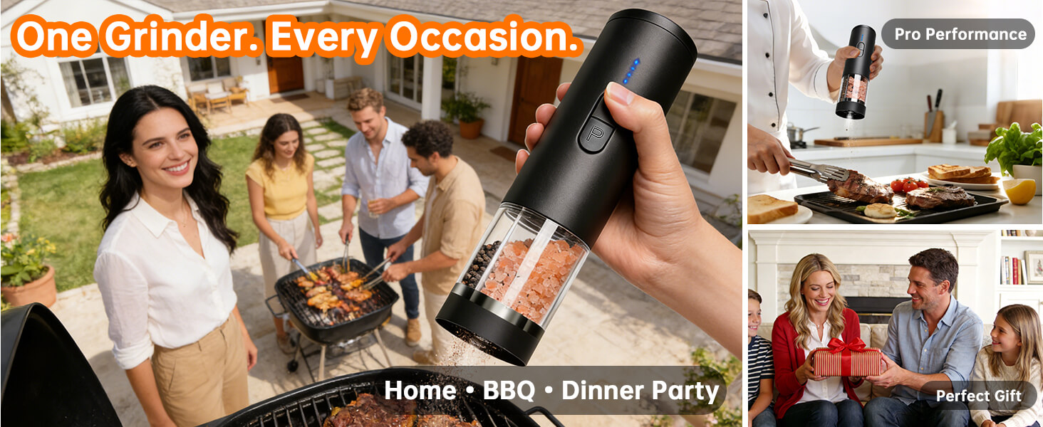 rechargeable salt and pepper grinder set