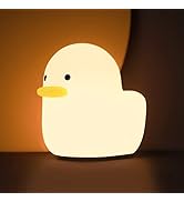 UNEEDE LED Benson Night Light, Cute Duck Animal Silicone Nursery Night Light Rechargeable Table L...